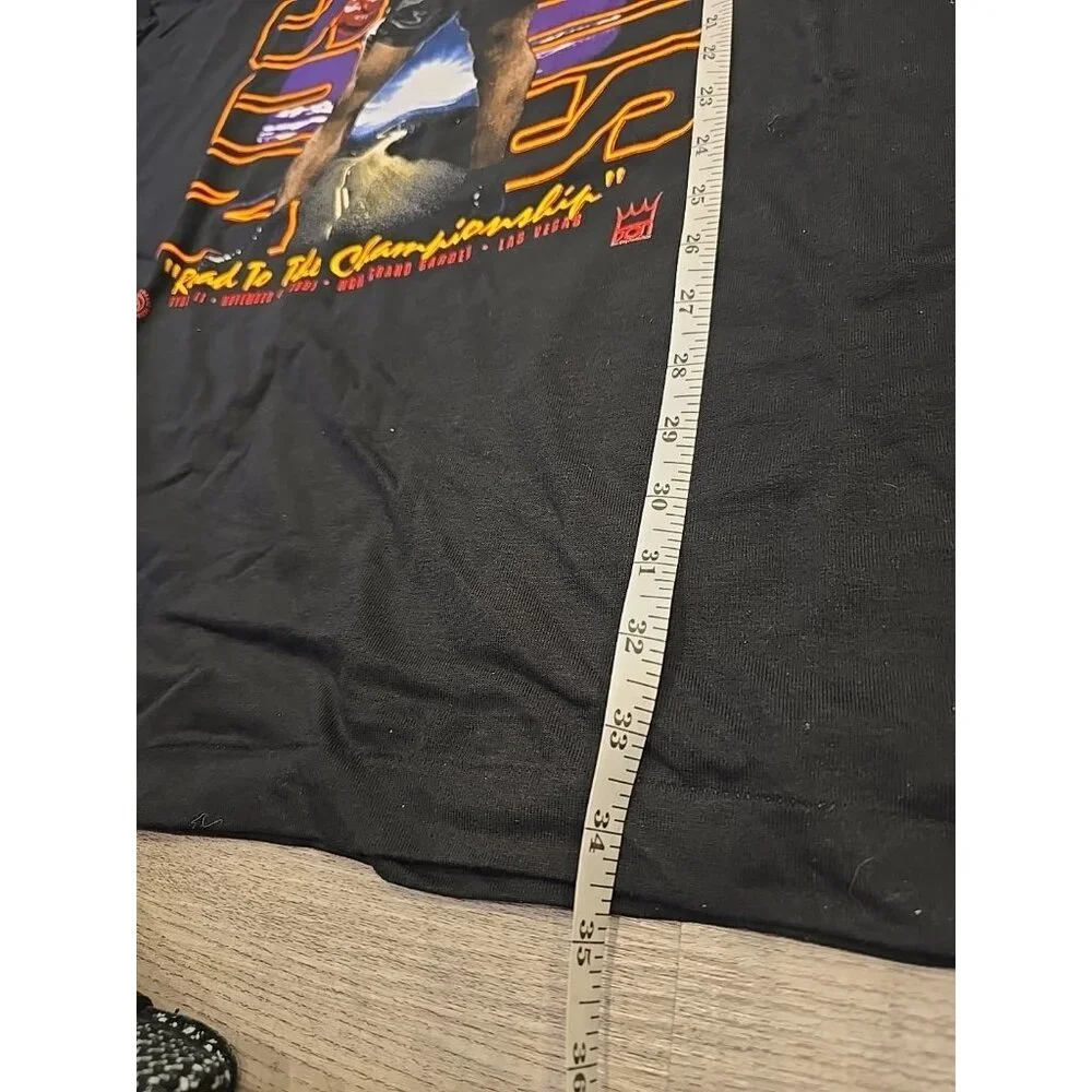 Deadstock 90s mike tyson mathis boxing t-shirt 1995 MGM Single Stitch Black 3XL - Picture 8 of 9